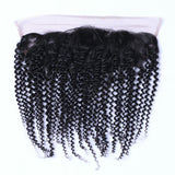 spanish  Curly Virgin Human Hair Natural Black  HD Frontal