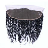 spanish  Curly Virgin Human Hair Natural Black  HD Frontal