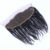 spanish  Curly Virgin Human Hair Natural Black  HD Frontal