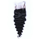 Deep Wave Virgin Human Hair Natural Black  HD Closure