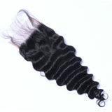 Deep Wave Virgin Human Hair Natural Black  HD Closure