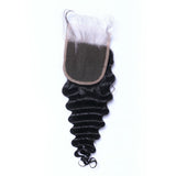 Deep Wave Virgin Human Hair Natural Black  HD Closure