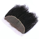 Kinky Curly Virgin Human Hair Natural Black  HD Frontal