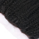 Kinky Curly Virgin Human Hair Natural Black  HD Frontal