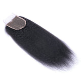 Kinky Straight Virgin Human Hair Natural Black  HD Closure
