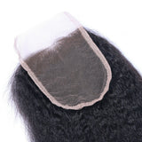 Kinky Straight Virgin Human Hair Natural Black  HD Closure