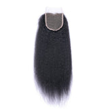 Kinky Straight Virgin Human Hair Natural Black  HD Closure