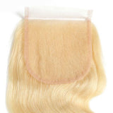 #613 Body Wave Closure Human Hair Blonde HD Closure