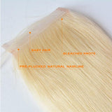 #613 Straight Closure Human Hair Blonde HD Closure
