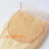 #613 Straight Closure Human Hair Blonde HD Closure
