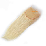 #613 Straight Closure Human Hair Blonde HD Closure