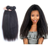 Kinky Straight Virgin Human Hair Natural Black Bundles